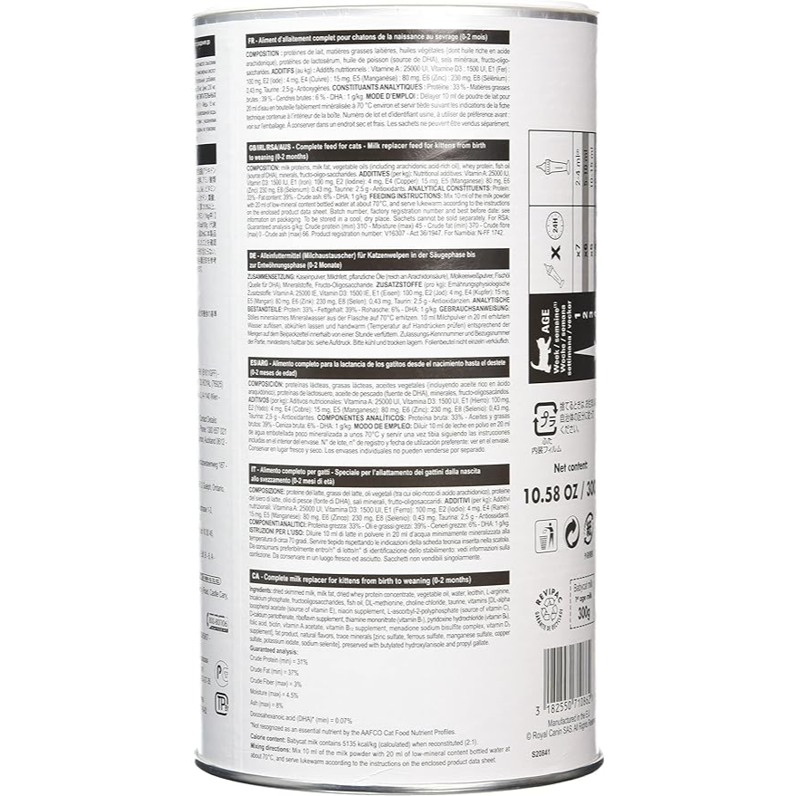 Royal Canin Leche para Gatos Babycat Milk 300 gr - Royal Canin Leche para Gatos Babycat Milk 300 gr -